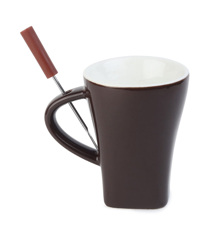 Choc Affair Ceramic Chocolate Fondue Cup with Candle Warmer Brown view 6