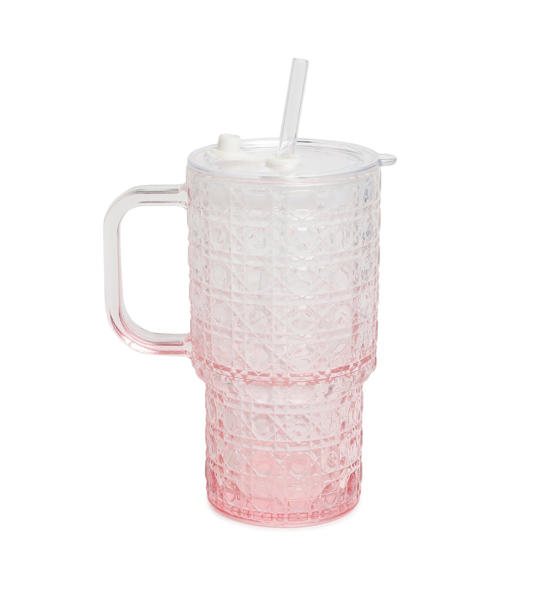 Verdelle Diamond Cut Glass Tumbler Pink view 5