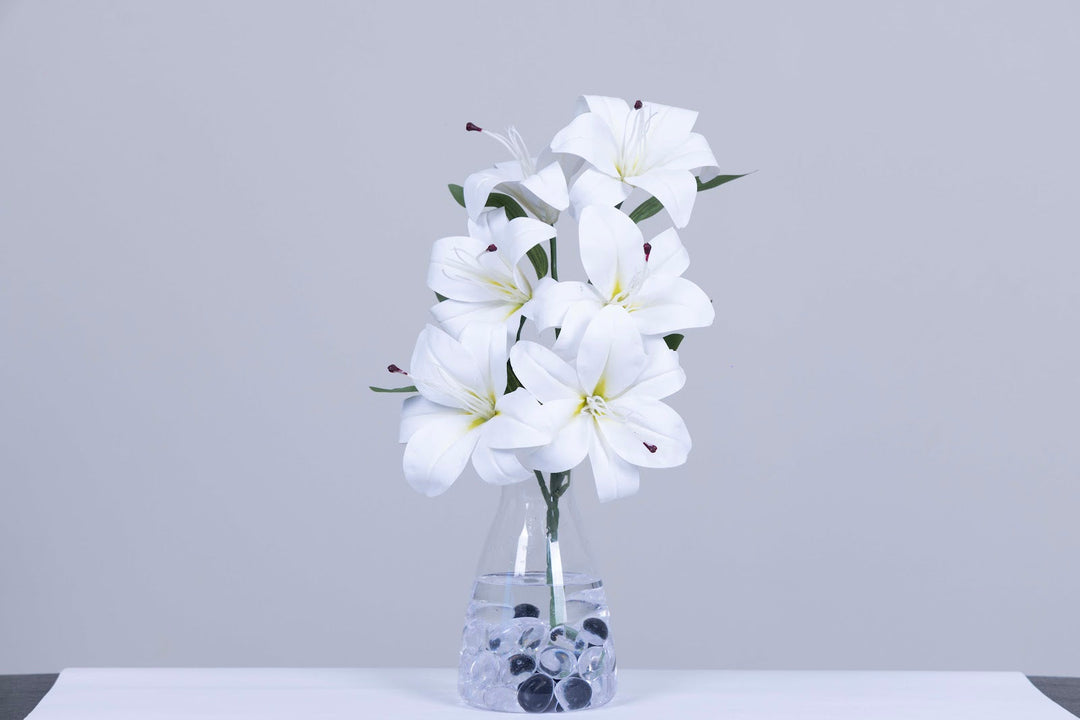 Expobazaar Elegant Artificial Lily Flower Bunch for Home Decor
