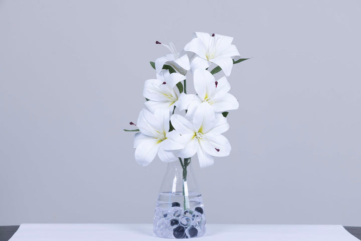 Expobazaar Elegant Artificial Lily Flower Bunch for Home Decor
