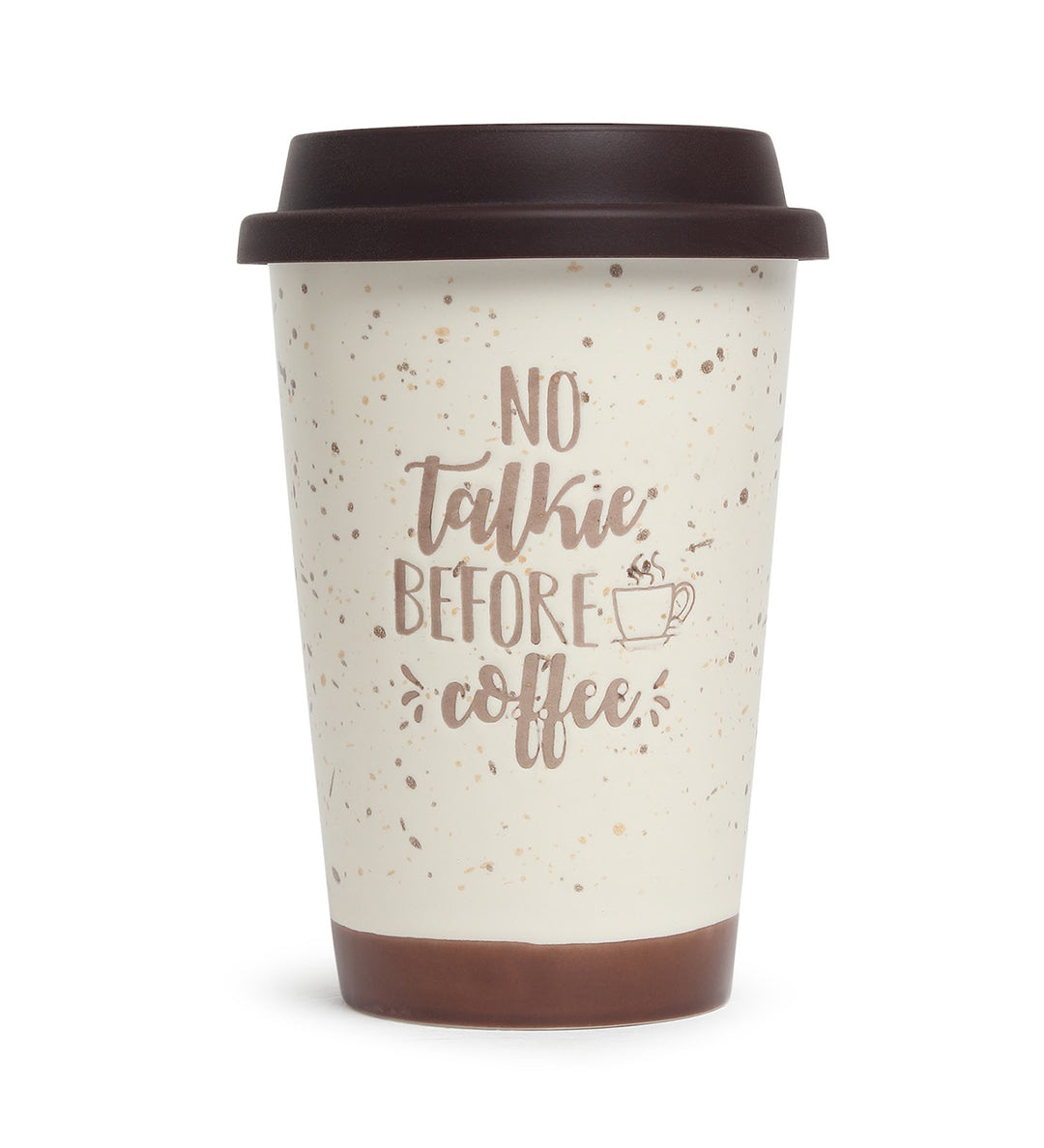 Coffee First Terrazzo Ceramic Coffee Mug Brown view 4