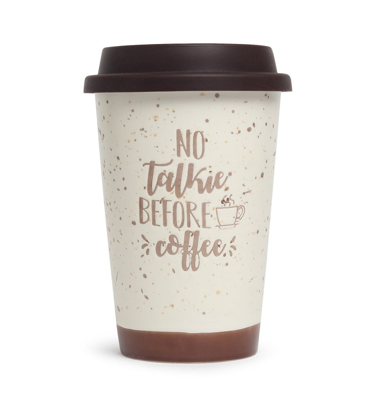 Coffee First Terrazzo Ceramic Coffee Mug Brown view 4