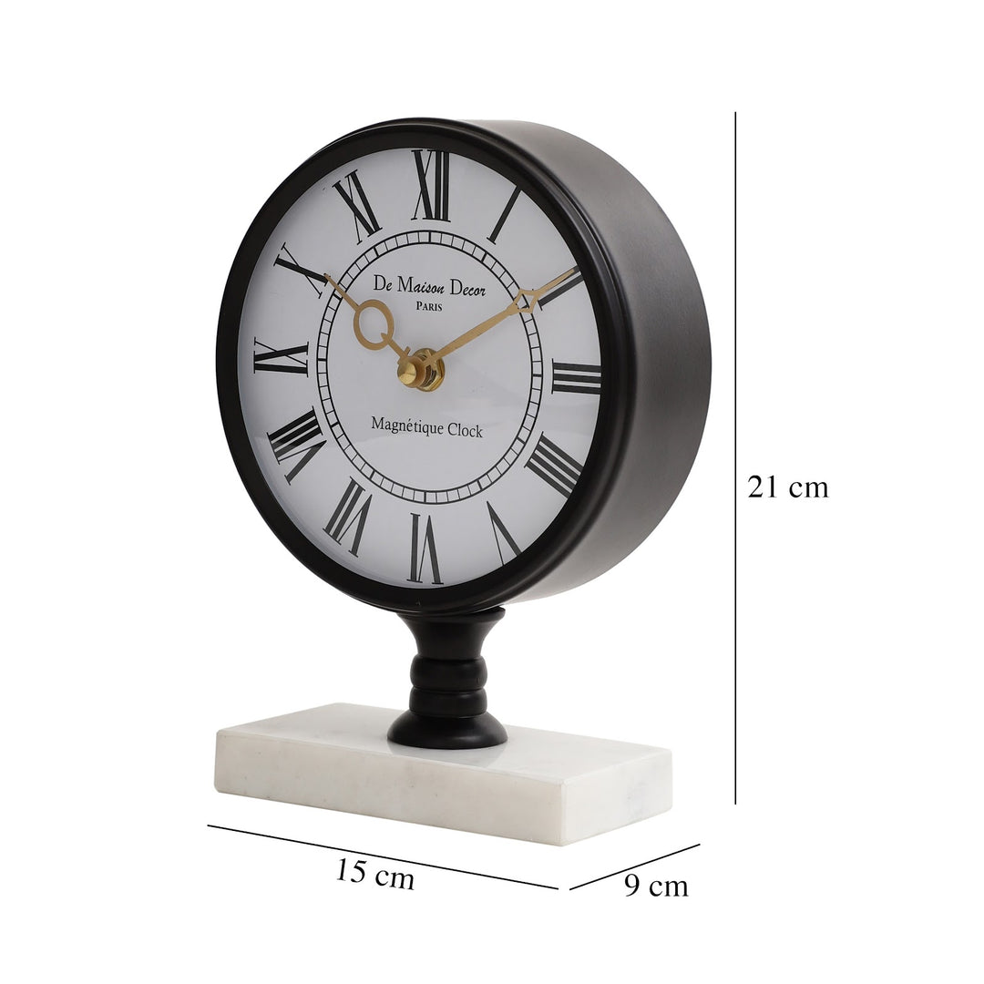 Expobazaar Seraphic Marble Timepiece In Black Clock