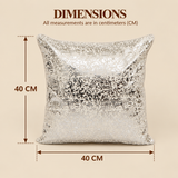 Silver Foil Print Cotton Slub Cushion Cover
