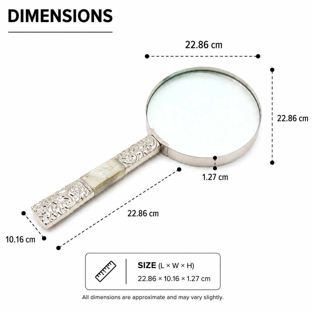 Delhi Round Handheld Table Magnifier