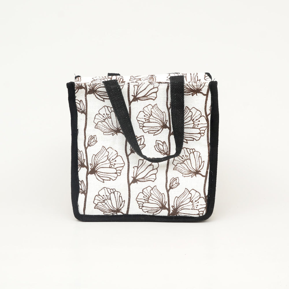 Express Jute Lunch Bag, Leaf Print