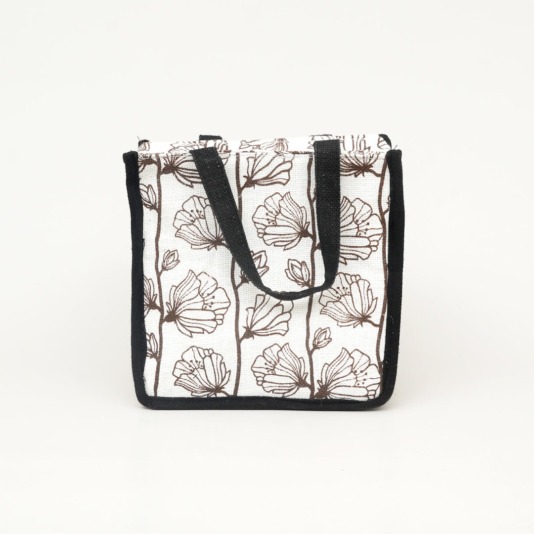 Express Jute Lunch Bag, Leaf Print
