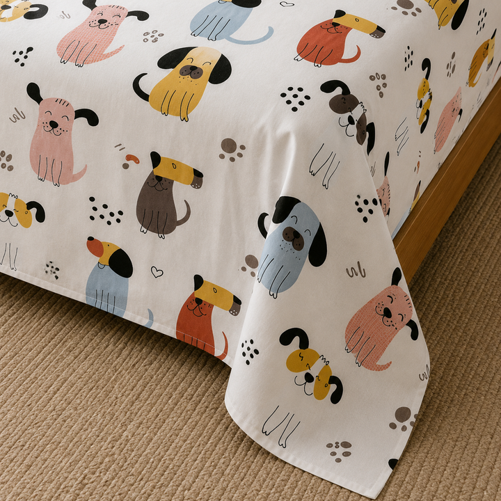 Kids Whimsical Animal Print Bedsheet