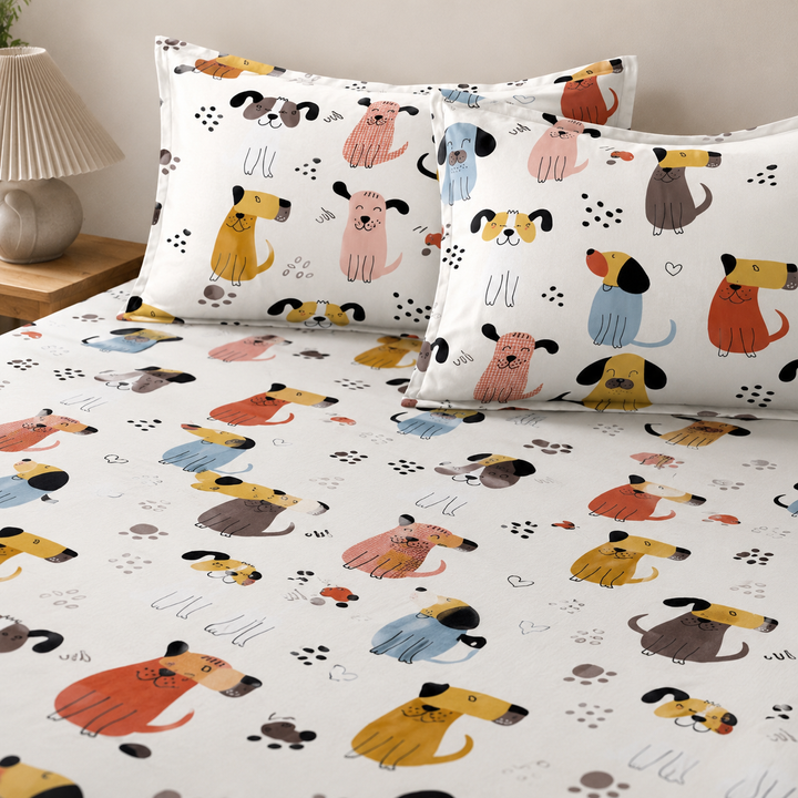 Kids Whimsical Animal Print Bedsheet