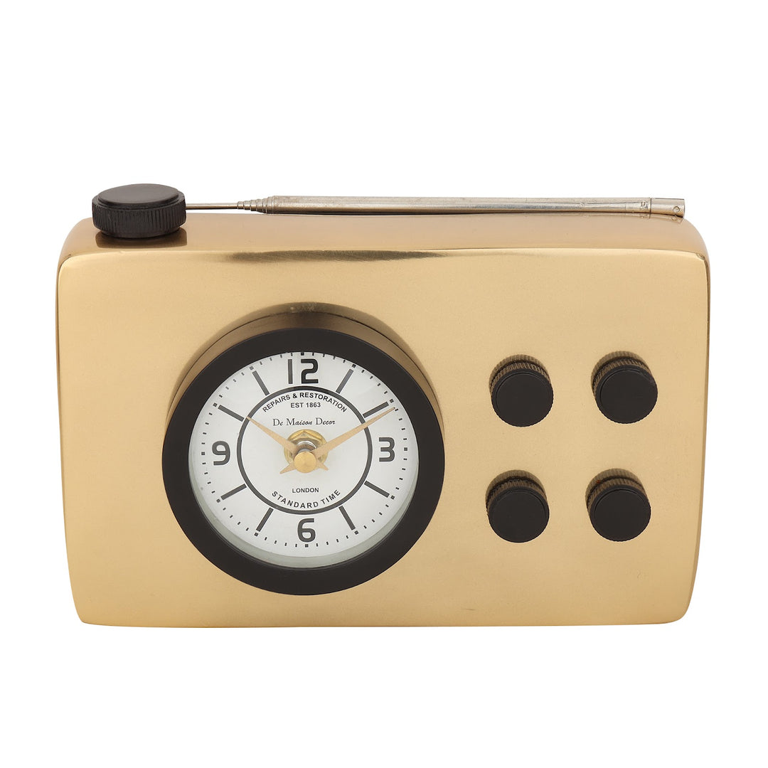 Expobazaar Broadcaster Table Clock in Gold
