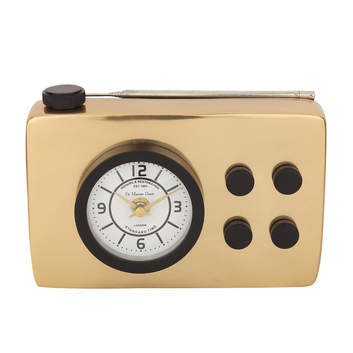 Expobazaar Broadcaster Table Clock in Gold