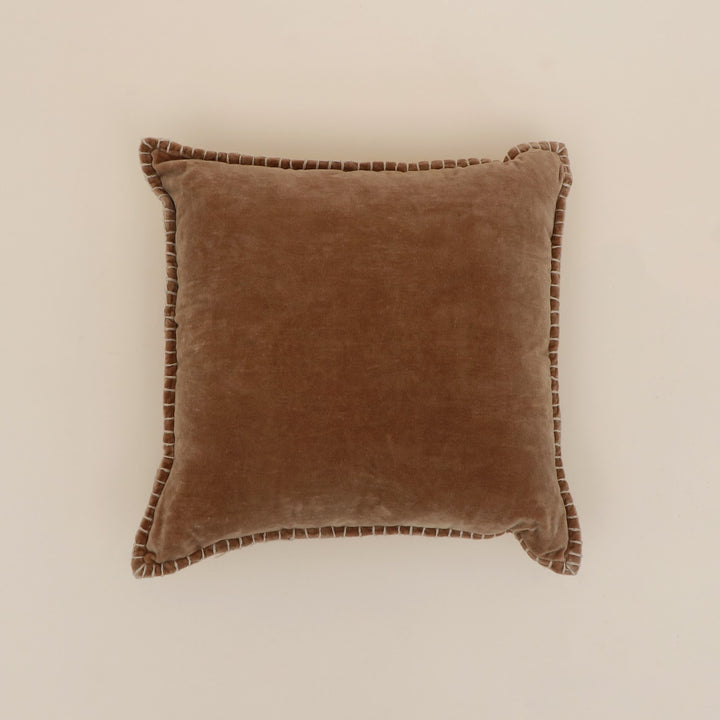 Camel Velvet Blanket Stitch Cushion