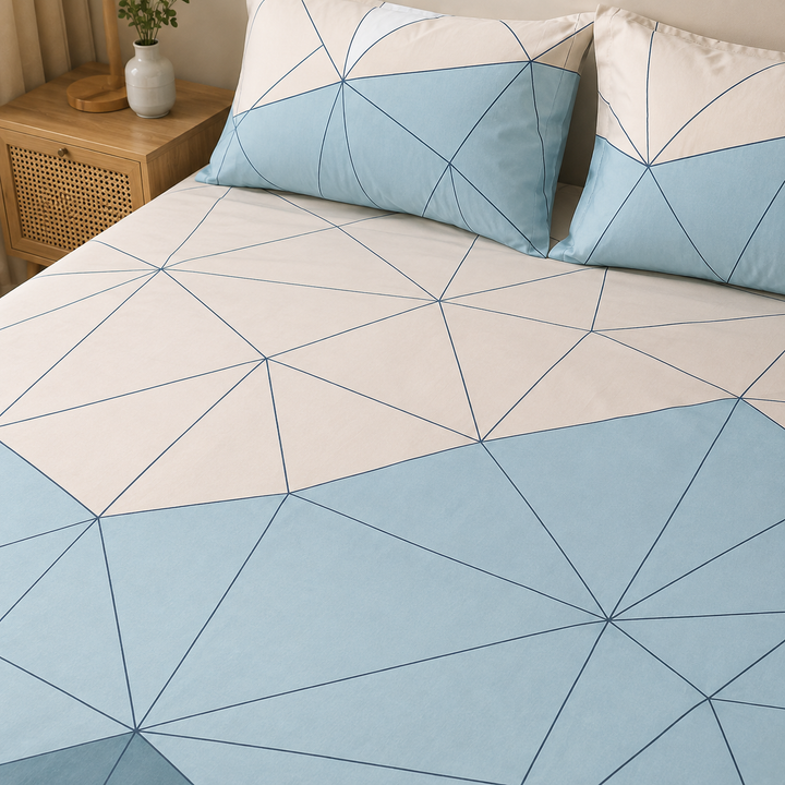 Kids Cheerful Geometric Print Bedsheet