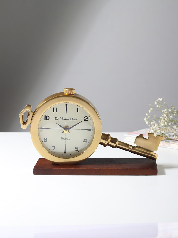Expobazaar Areios Table Clock In Gold