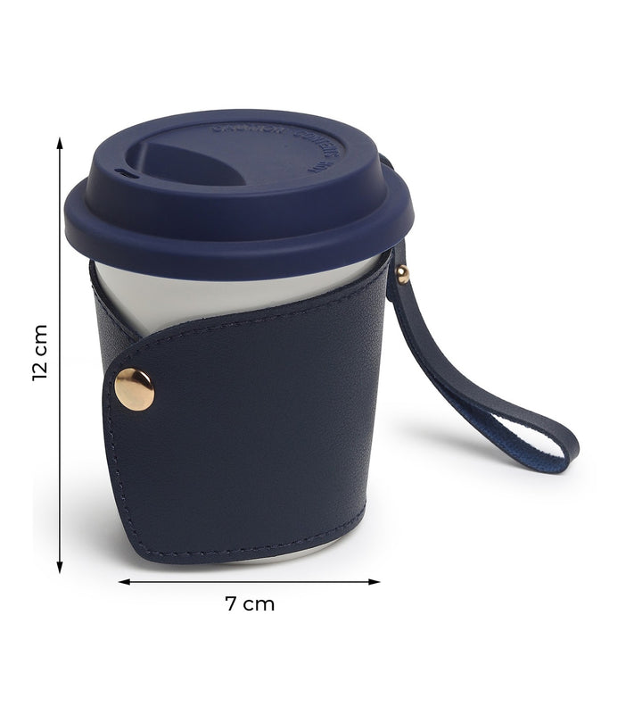 Little Latte Ceramic Coffee Tumbler with Lid Blue view 3