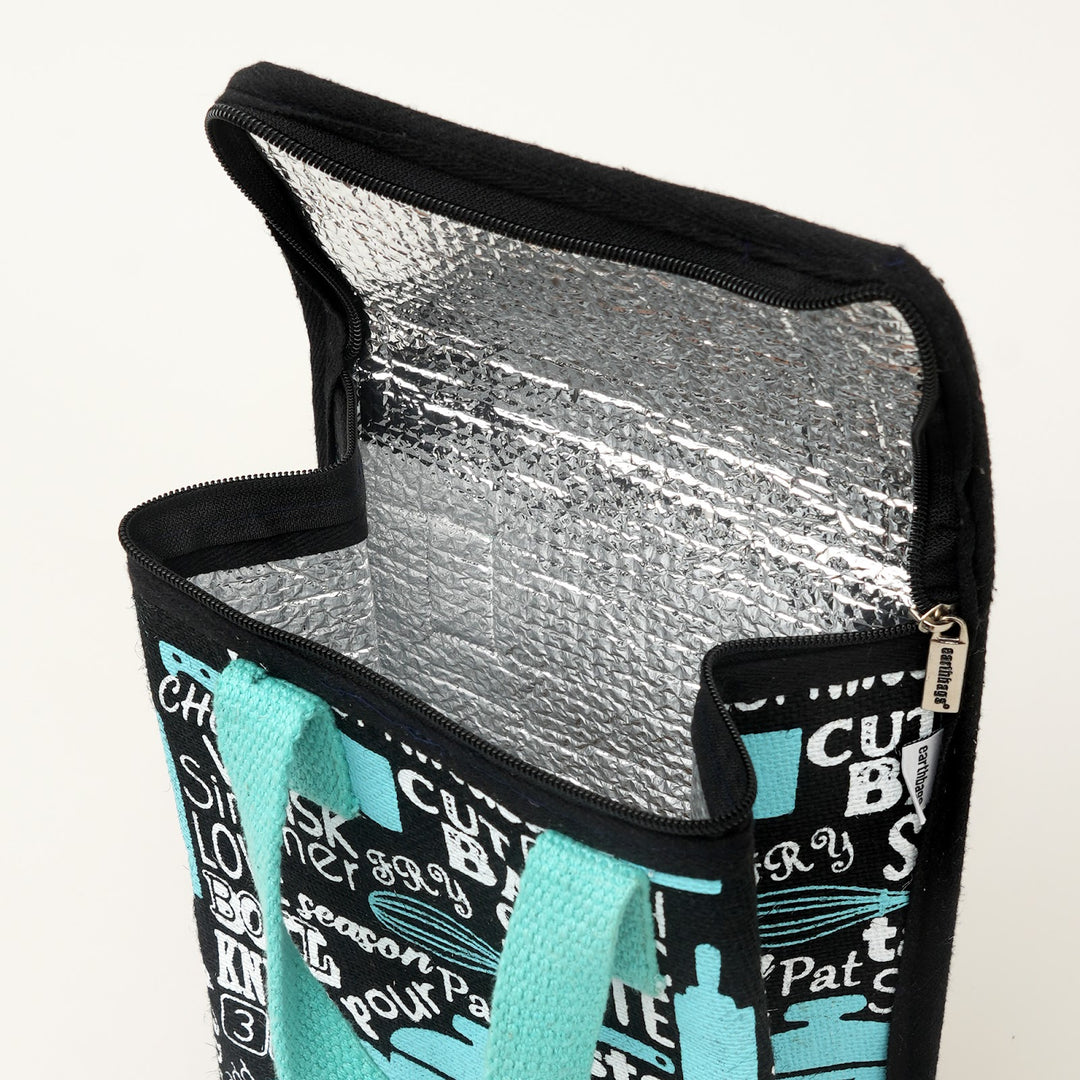 Insulated Jute Lunch Bag, Kitchen Print, View 5