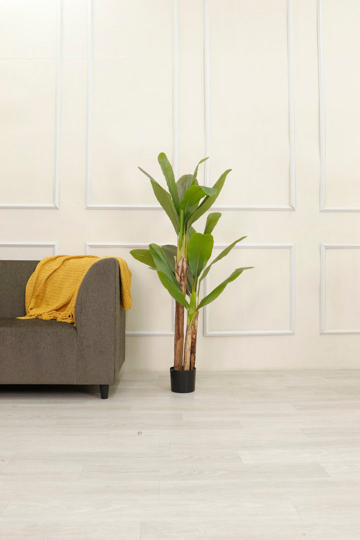 Expobazaar Elegant Artificial Banana Plant for Modern Spaces With Pot