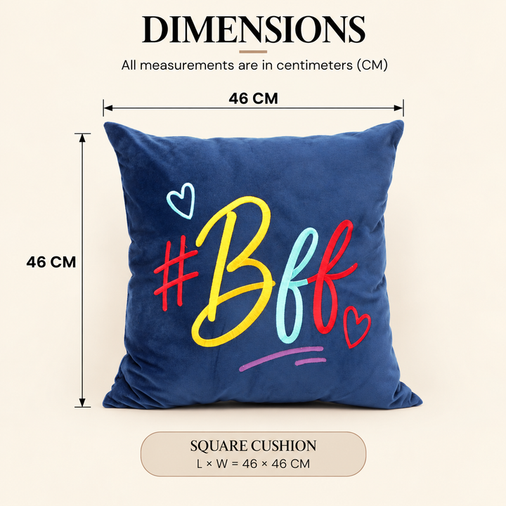 Quote Velvet Cushion Cover 46 x 46 cm, BFF, view 4