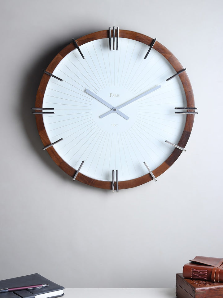 Expobazaar Eclipta Silver Wall Clock
