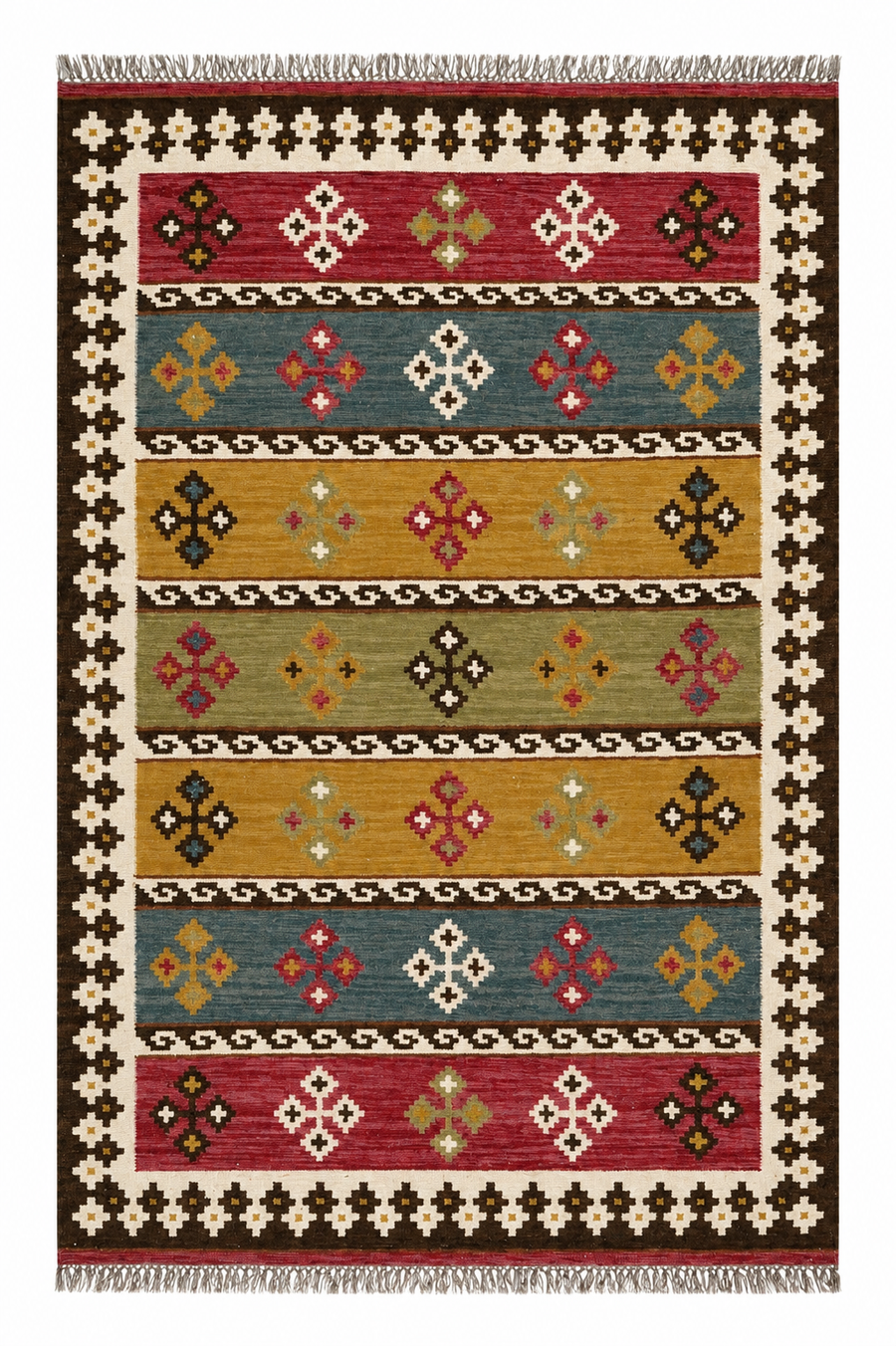 Red Tribal handwoven wool kilim rug by Expobazaar