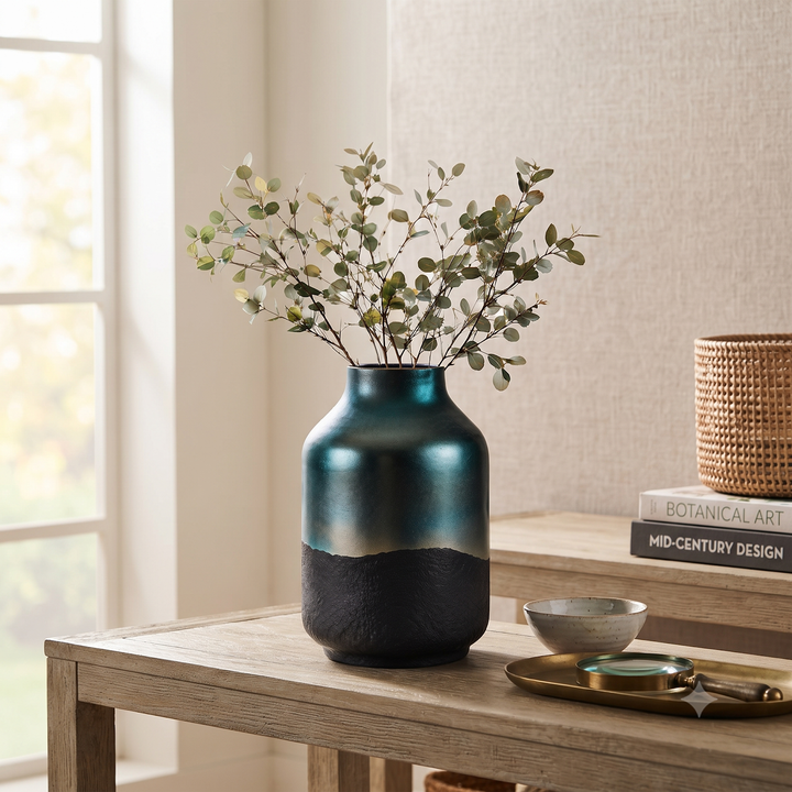 Glass Flower Vase, Rama Green