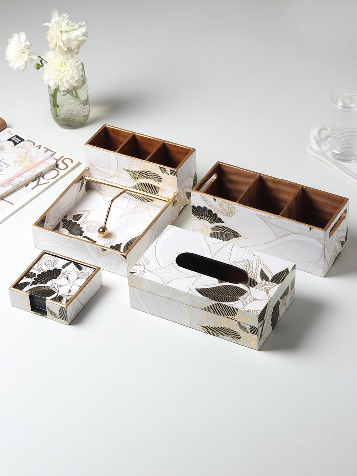 Expobazaar Ivory Noir Bloom Cutlery holder