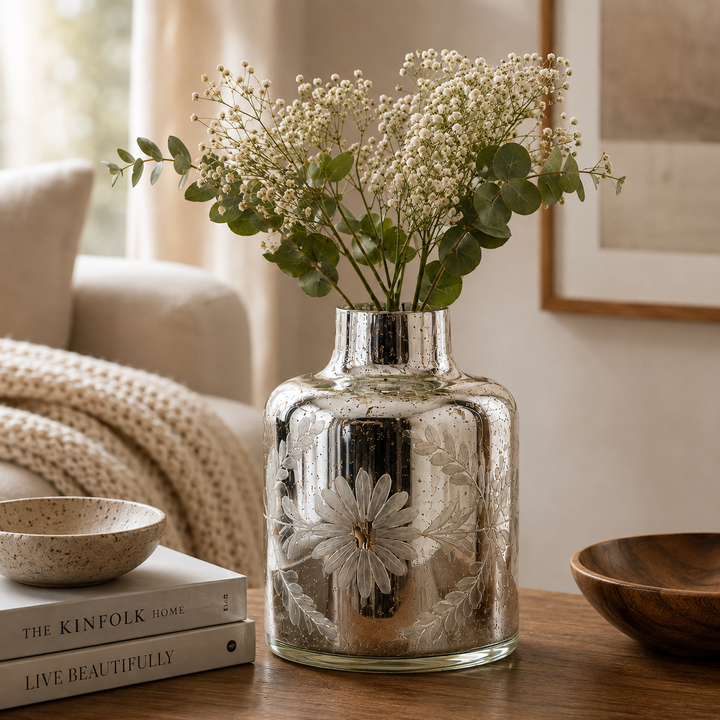 Glass Flower Vase, Black