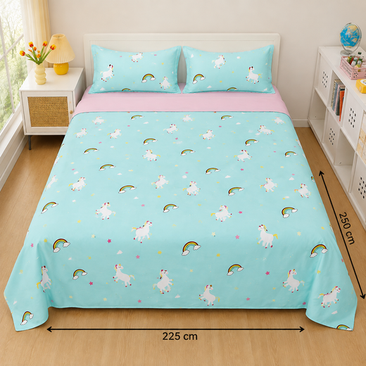 Kids Happy Animal Print Bedsheet