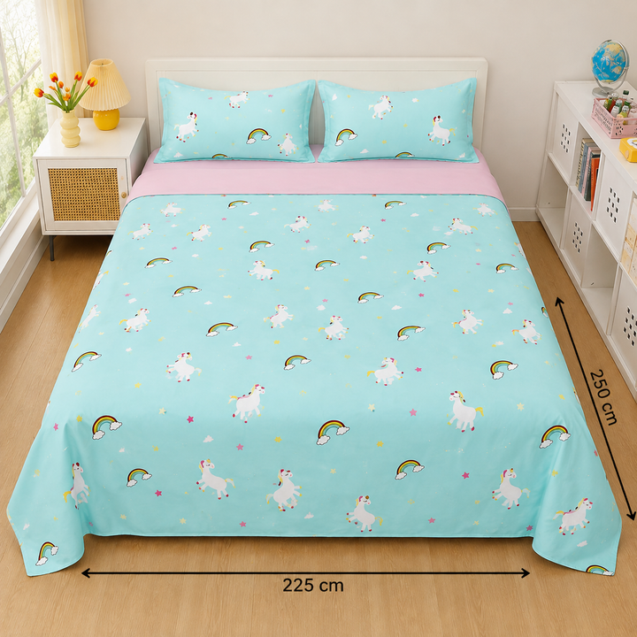 Kids Happy Animal Print Bedsheet