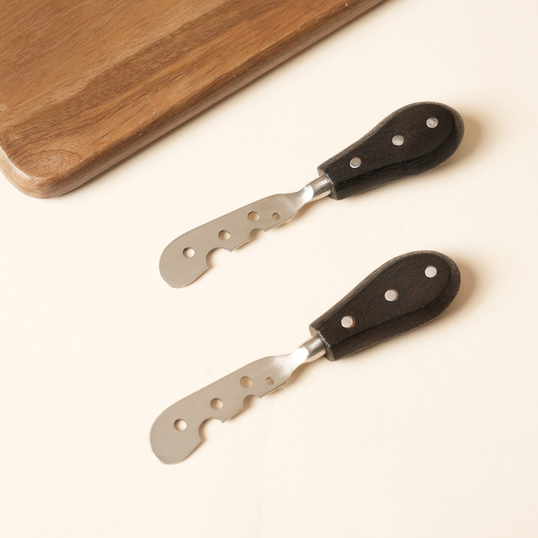Cheese knife and spreader serving set