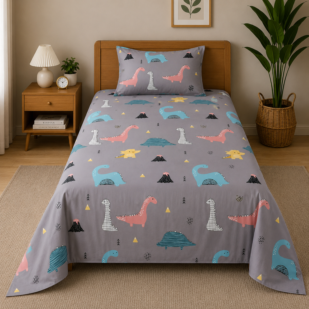 Kids Cheerful Animal Print Bedsheet