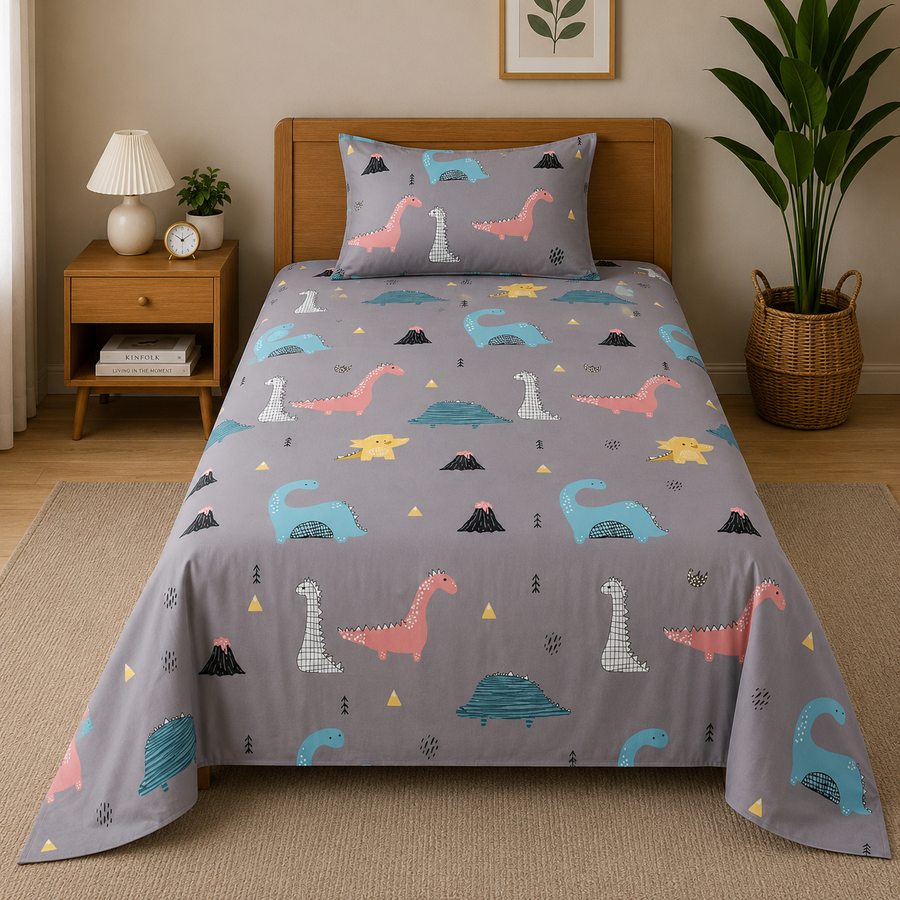 Kids Cheerful Animal Print Bedsheet