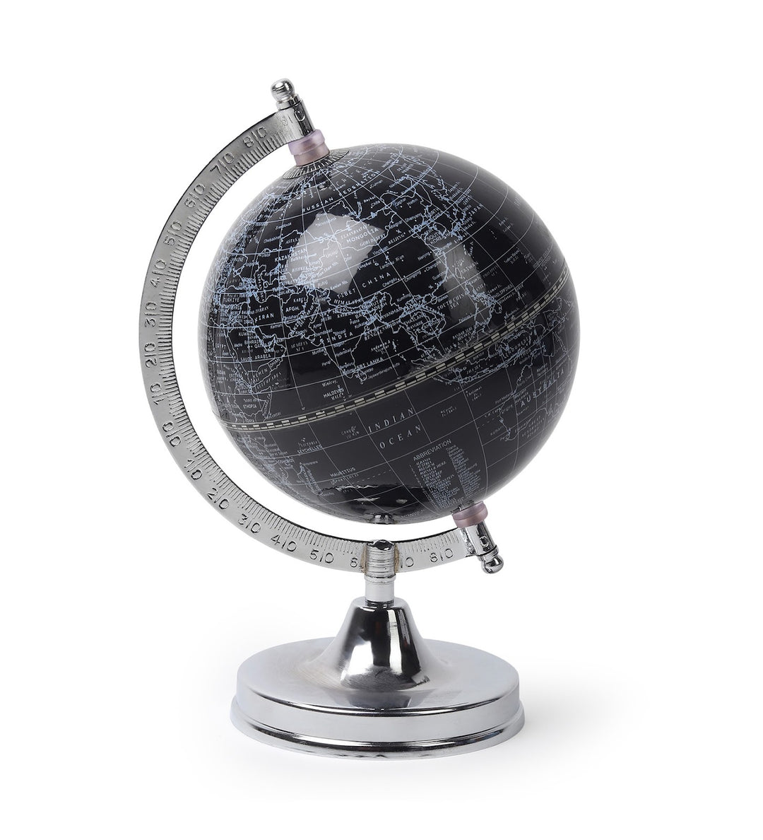 Meridian Midnight Blue Globe with Silver Metal Frame view 5