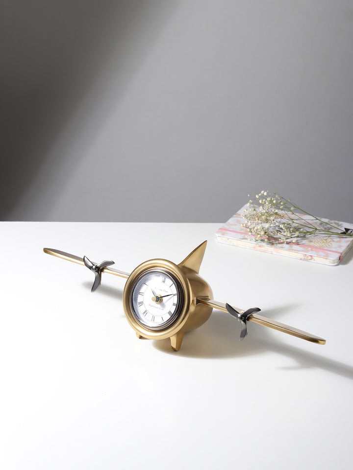 Expobazaar Jettison Table Clock In Gold