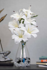 Expobazaar Elegant Artificial Lily Flower Bunch for Home Decor