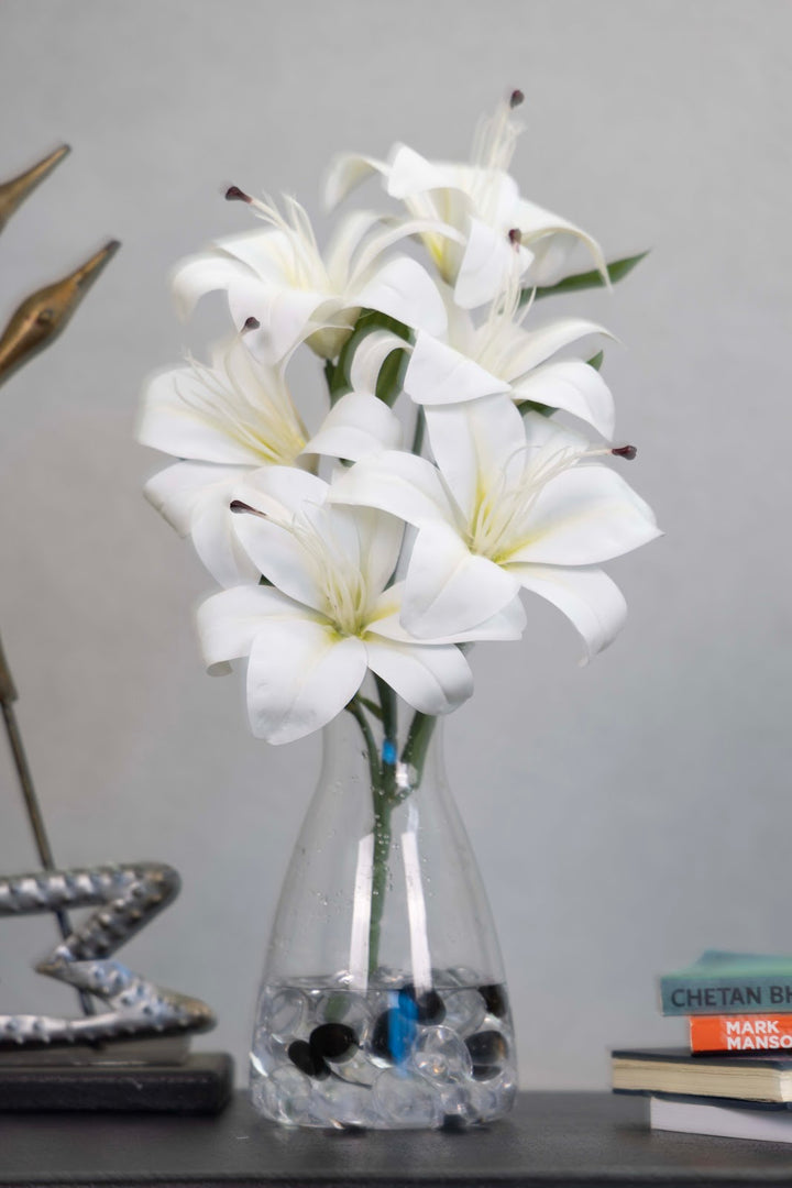 Expobazaar Elegant Artificial Lily Flower Bunch for Home Decor