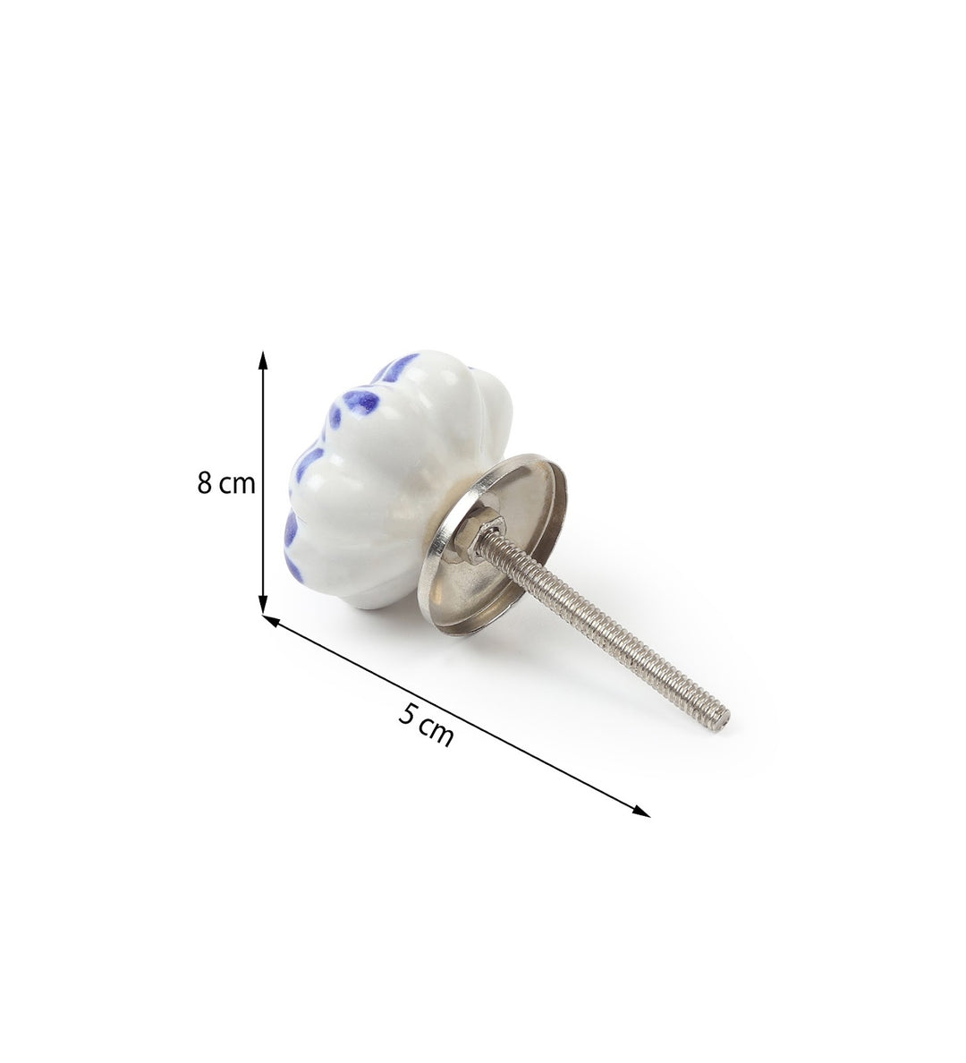 Bleu Flora Blue Ceramic Furniture Knobs Set of 6 view 3