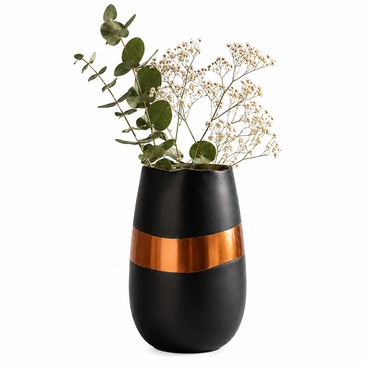 Glass Flower Vase, Black