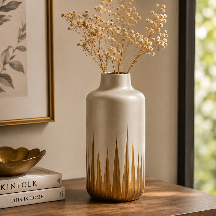 Glass Flower Vase, Silver