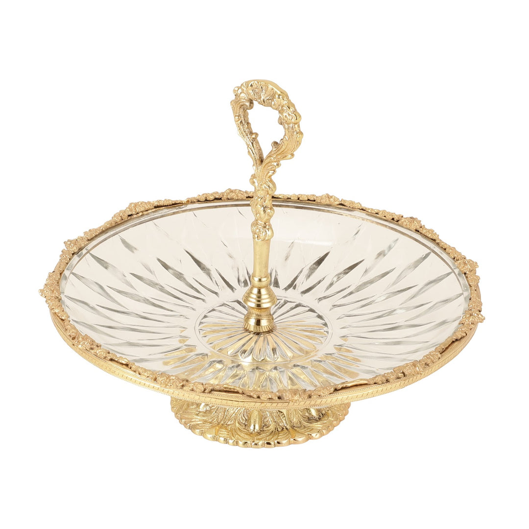Expobazaar Spearhead Crystal Cake Stand in Gold