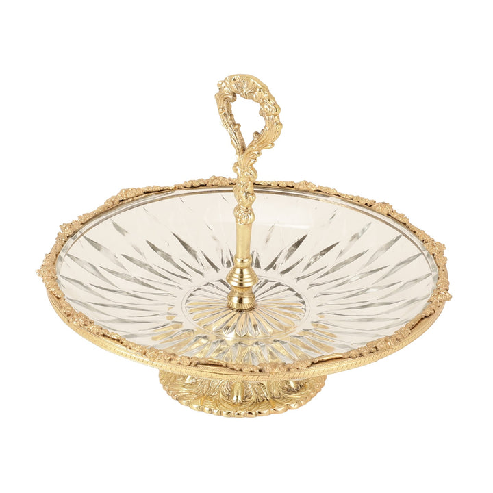 Expobazaar Spearhead Crystal Cake Stand in Gold
