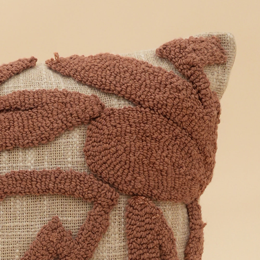 Copper Botanical Tufted Cotton Cushion, View 4
