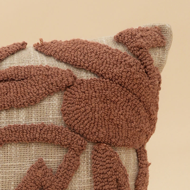 Copper Botanical Tufted Cotton Cushion, View 4