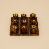 Round Block Tic Tac Toe Game Set handcrafted in India