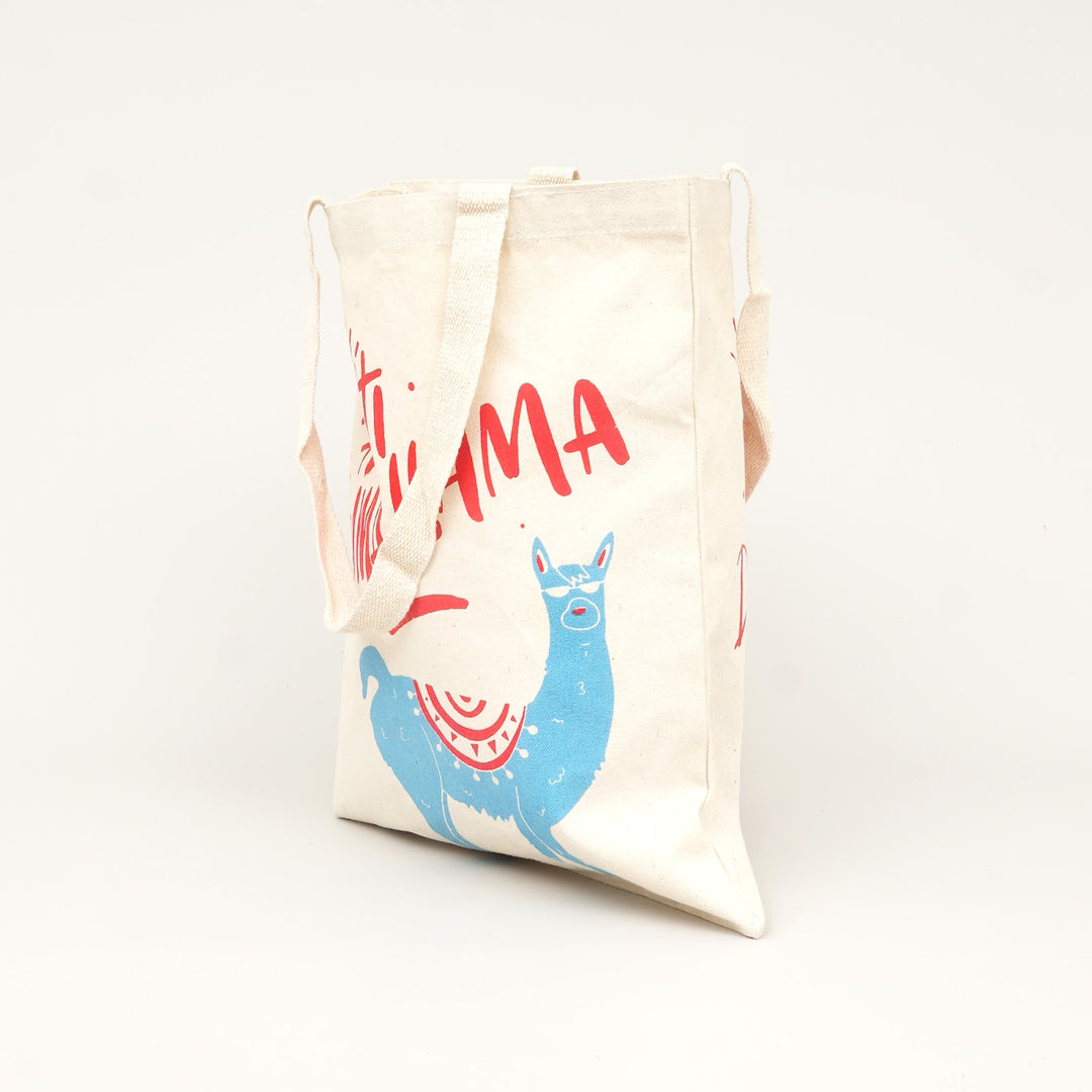 Llama Print Canvas Tote Bag, View 5