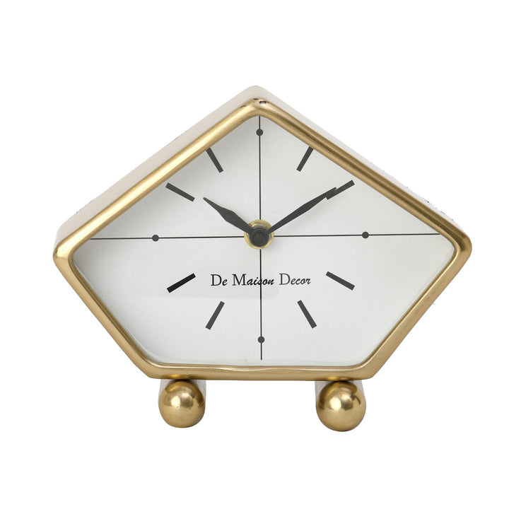 Expobazaar Penta Gold Aluminium Table clock