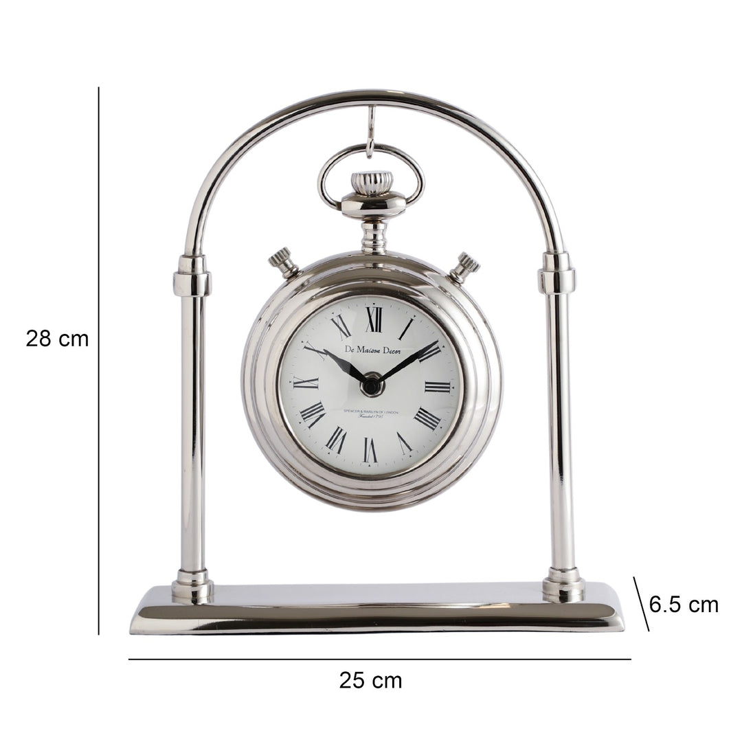 Expobazaar Archway Timepiece Silver Table Clock