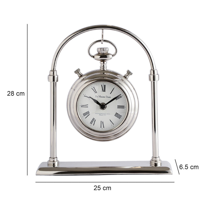 Expobazaar Archway Timepiece Silver Table Clock