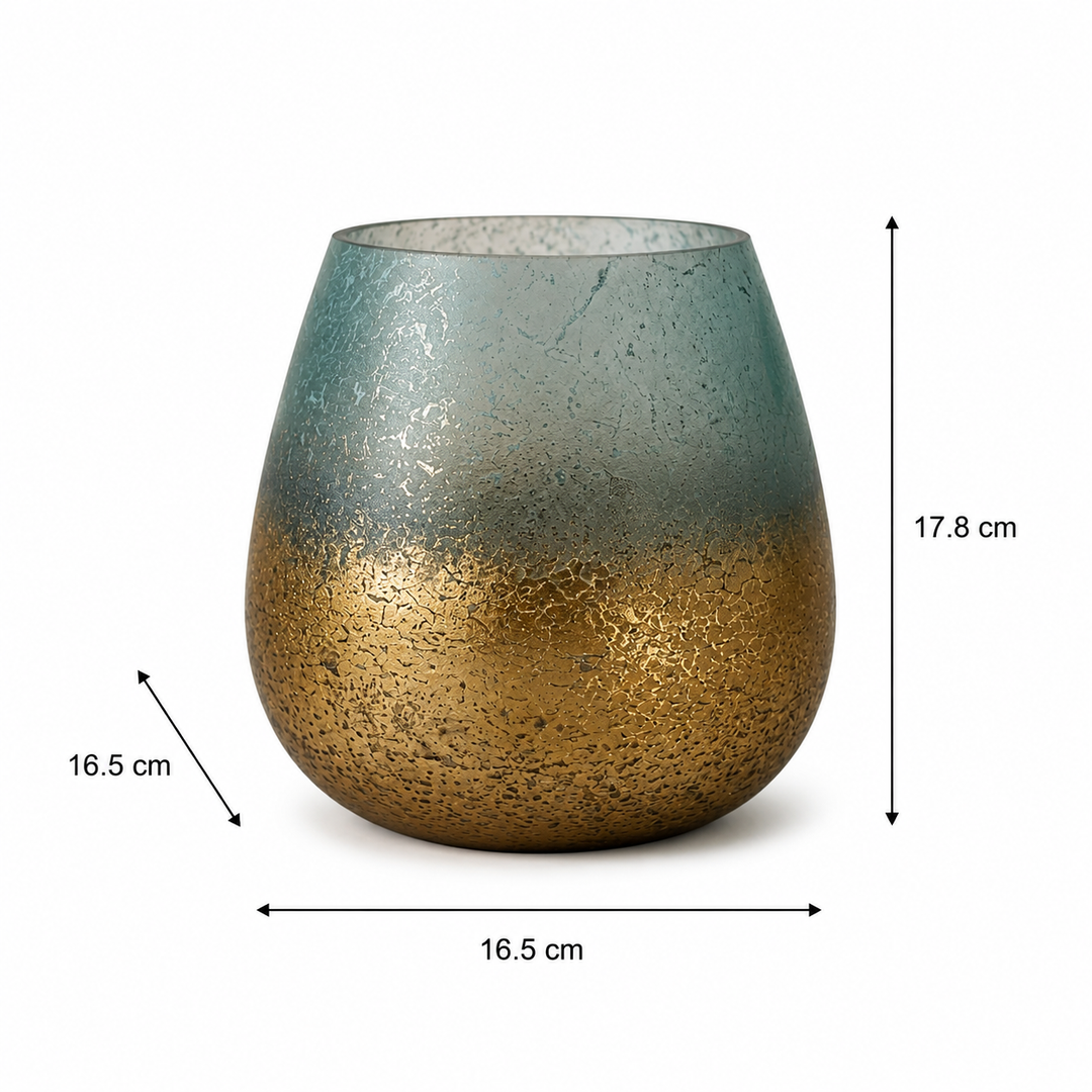 Glass Candle Holder, Blue