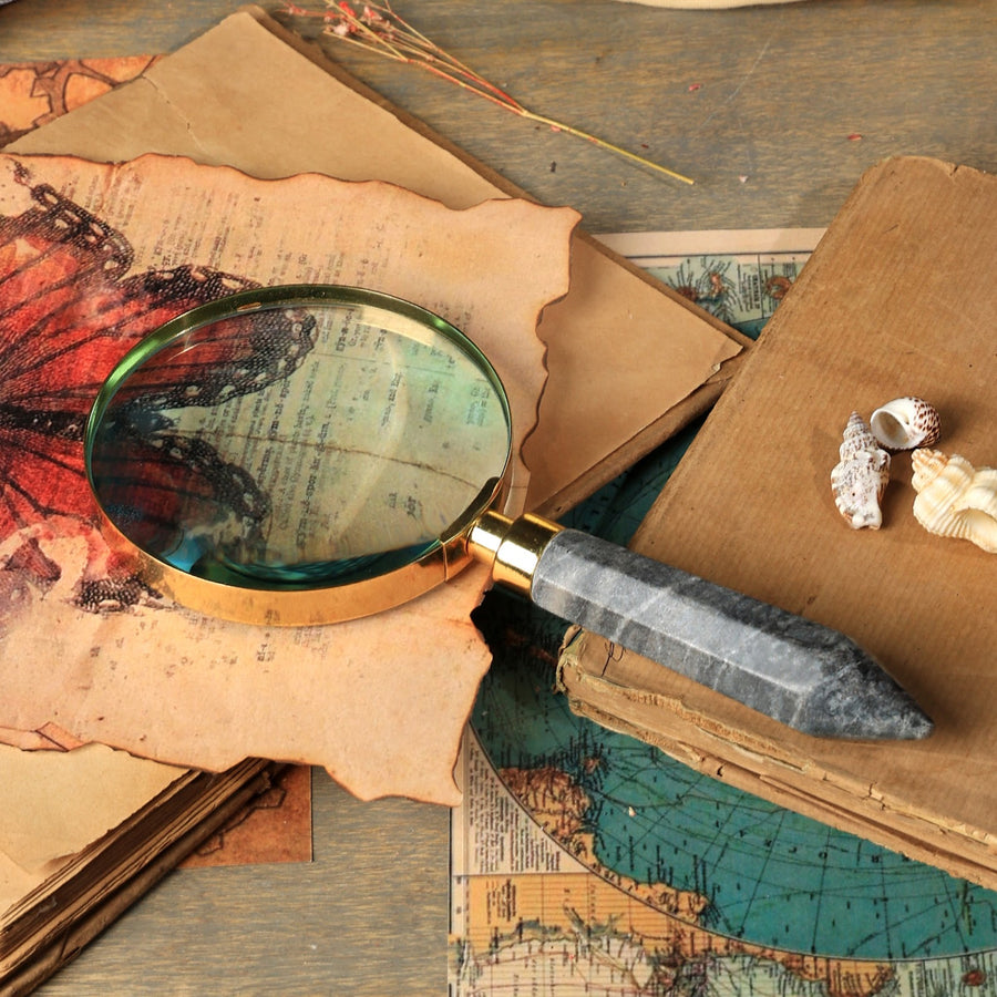 Rickon Marble Handle Handheld Table Magnifier